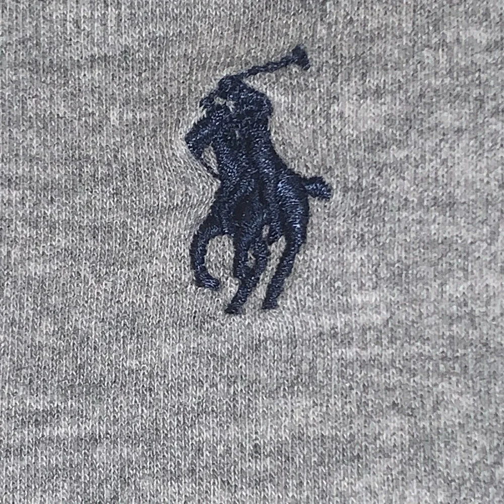 POLO RALPH LAUREN Polo Shirt M Gray Small Blue Pony Classic Cotton Two Button‎